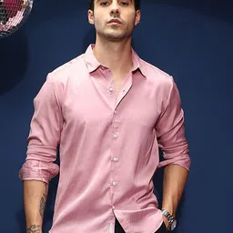 Campus Sutra Brushed-Tactile Spread Collar Comfort Cotton Shirt-picture-49