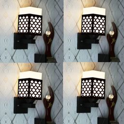 Gojeeva Black Wood Square Shaped Wall Lamp-picture-42