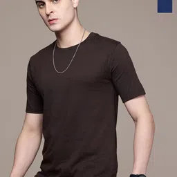 Moda Rapido Men Pack Of 2 Solid Round Neck Regular Fit Cotton T-shirts-image-32