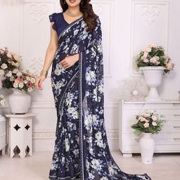 Nirmohi Fashion Floral Printed Beads and Stones Saree-picture-21