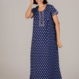evolove Printed Pure Cotton Maxi Nightdress-image-74