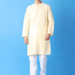 V-Mart Men Floral Embroidered Regular Pure Cotton Kurta with Pyjamas-picture-37