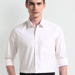Arrow Men Classic Spread Collar Solid Cotton Formal Shirt-picture-13