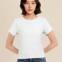 DressBerry Round-Neck Fitted Top-image-81