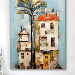 Myntra Elegant Homes Blue 1 Piece Canvas Abstract Wall Paintings-17