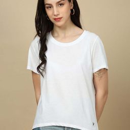 PYNK Women Anti Odour Solid Round Neck Cotton T-shirt-image-48