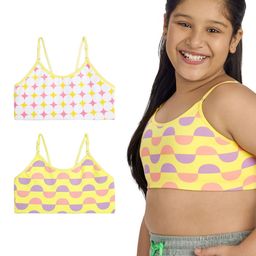 You Got Plan B Girls Pack Of 2 Geometric Full Coverage Bra-23