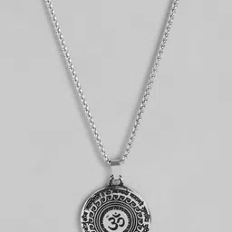 PARIS HAMILTON Om Divine Lord Mahamritumjay Oxidised Silver-Plated Pendant with Chain-picture-34