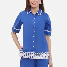 KALINI Embroidered Shirt With Trouser Co-Ords-image-10