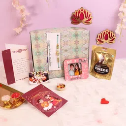 Art Street Artificial Stones Studded And Beaded Lotus Thread Rakhi With Gift Hamper-image-92