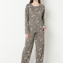 Smarty Pants Women Cotton Snoopy Printed Full Sleeves Night suit-picture-1