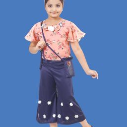 KIDDRESS Kids-Unisex Orange Poly Georgette Clothing Set-image-54