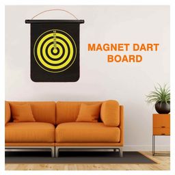 Fiddlerz 18 Inch Double Sided Foldable Magnetic Dart Board with 4 Magnetic Darts - Black image 5