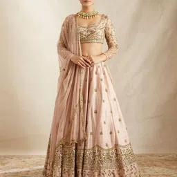 Trendmalls Embroidered Sequinned Semi-Stitched Lehenga & Unstitched Blouse With Dupatta-picture-21