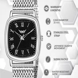 Hala Men Textured Rectangular Foldover Regular Analogue Watch-3011 image 3
