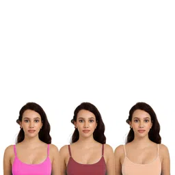 Women Cotton Pink,Maroon,Brown Non Padded Non-Wired Lingerie Bra Sport wear Gym Crop Tank Top-picture-19