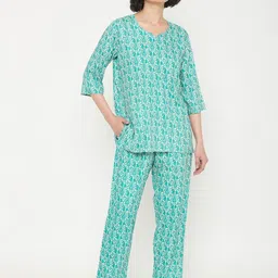 Clovia Women Geometric Print Night suit-image-26