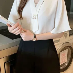 HERE&NOW V-Neck Shirt Style Top-picture-38