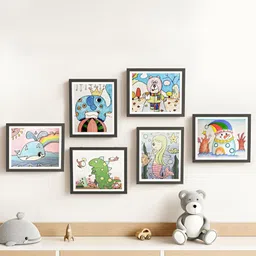 Art Street Brown A4 Size Children Picture Frames Wall Art 9.2x12.6 Inch-image-17