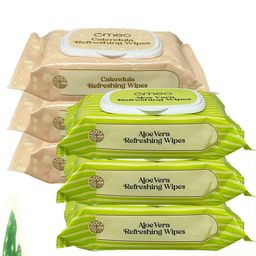 Omeo Set Of 6 Aloe Vera & Calendula Refreshing Wipes- 25 Wipes Each-15