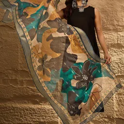 InWeave A-Line Kurta With Palazzo & Dupatta image 4