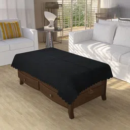 BIGGER FISH Black Anti-Slip Cotton 4-Seater Table Cover-image-9