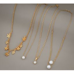 BHUMI09 Women Set Of 4 Brass Gold-Plated Chains-13