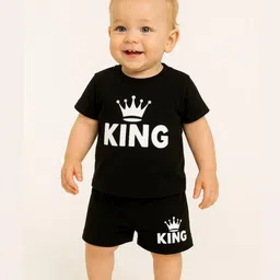 Nicehug Unisex Kids Printed T-shirt with Shorts-47