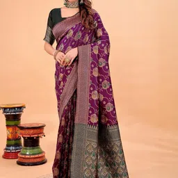 Moda Rapido Woven Design Zari Silk Cotton Kanjeevaram Saree-picture-57