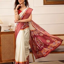 Silk Land Ethnic motifs Printed Saree-image-99