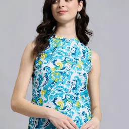 Anouk Rustic Abstract Printed Round Neck Straight Kurti-image-41