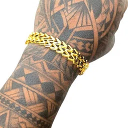Dynamic Retail Global Men Gold-Plated Stainless Steel Link Bracelet-image-80