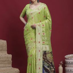 Sangria Woven Design Zari Banarasi Fastive Saree with matching blouse-picture-27