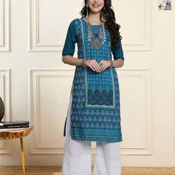 HERE&NOW Women Pack Of 2 Ethnic Motifs Printed Crepe Kurta-39