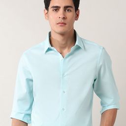 Arrow New York Spread Collar Slim Fit Formal Twill Cotton Shirt-image-84