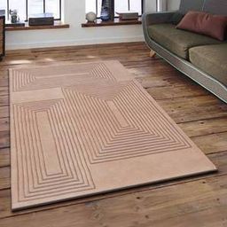 presto Beige Geometric Hand Tufted Wool 3 X 5 Feet Carpet-picture-43