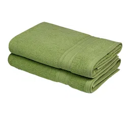 HOMEMONDE Olive Green 2 Pieces 500 GSM Pure Cotton Bath Towel-54