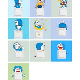 Asian royal Blue & White Cartoon Printed Self Adhesive Wall Sticker-image-106