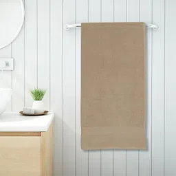 SPACES Unisex Beige Solid 448 GSM Cotton Bath Towels-image-34