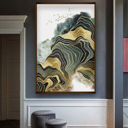 The Art House Green & Gold-Toned Abstract Painting Wall Art-image-23