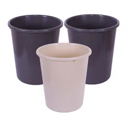 Kuber Industries 3 Pcs Beige & Grey Garbage Open Dustbins - 13 L Each image 5