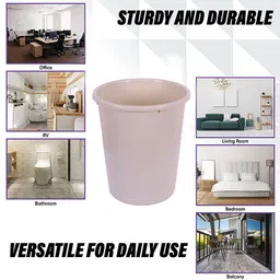 Kuber Industries 3 Pcs Beige & Grey Garbage Open Dustbins - 13 L Each image 3