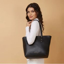 Caprese Salvo Black Tote Shoulder Bag For Women (M)-picture-48