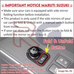 rg automotive Maruti Suzuki Side Mirror Folding (AutoFold) Relay Kit image 3