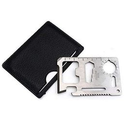 Kwikbuy 11 in 1 Small Ninja Multi-Purpose Credit Card Size Wallet Pocket Tool- Silver image 5