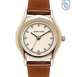 Sonata Women Off-White Analogue Watch 87020SL01-19