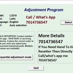 Adjustment Program Resetter Single Pc L3210 L3215 L3216 L1210 L1215 (Email Delivery - No CD) image 1