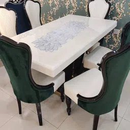 FABINALIV Silver Toned Floral Textured Table Runner-3