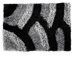FABINALIV Black & Grey Geometric Rectangular Shaped Anti Skid Doormat image 2