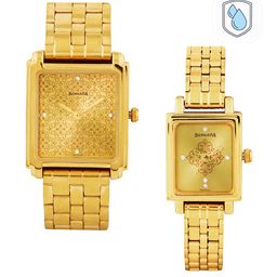 Sonata Gold-Toned Dial Set of 2 His & Her Watches 70538080YM01-picture-37